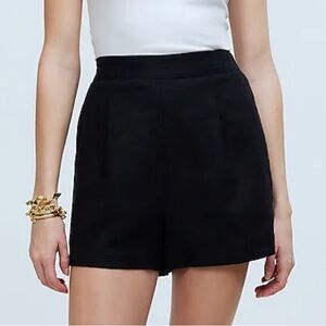 Madewell 100% Linen Pull-On Shorts in Black - Size Small